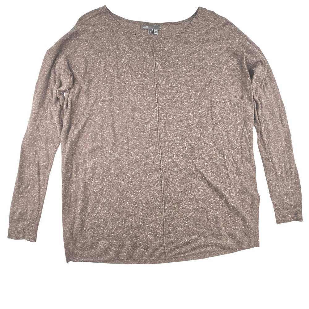 Vince Brown Wool Silk Blend Marled Knit Sweater V079374326 Mens Small
